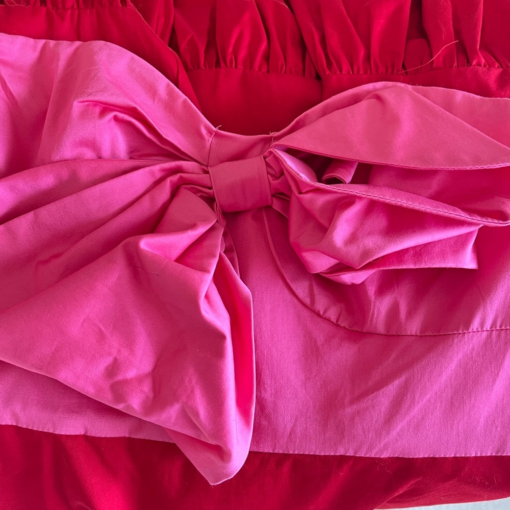 NWT Hutch pink scarlet red bow colorblock dress 6 - Picture 14 of 14